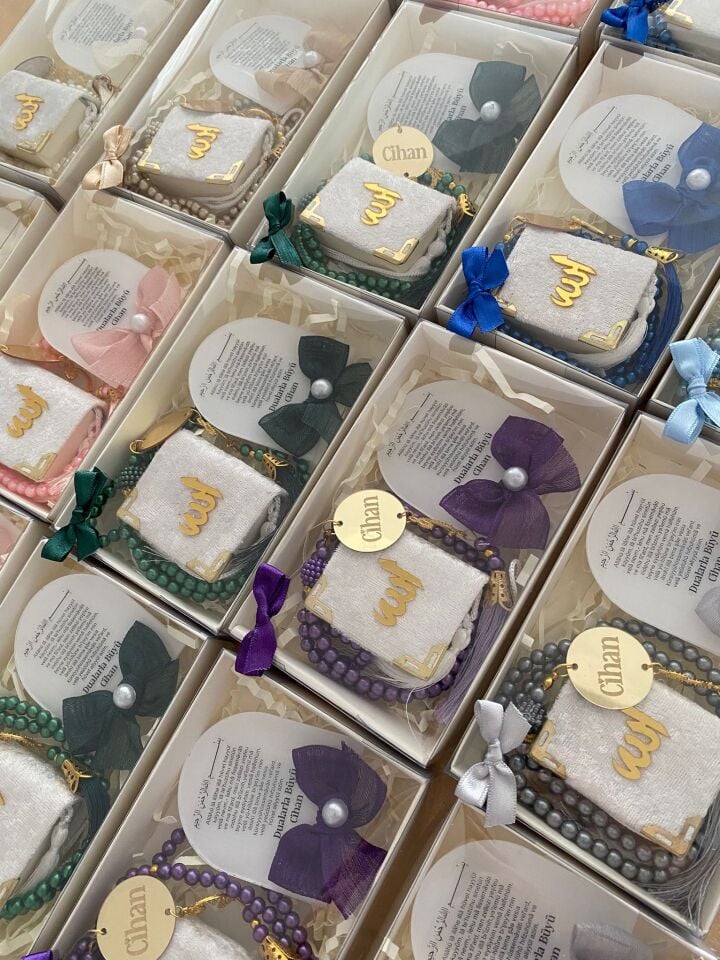 Kutulu Mini Kuran Dualı Magnet Tesbih Hediyeliği